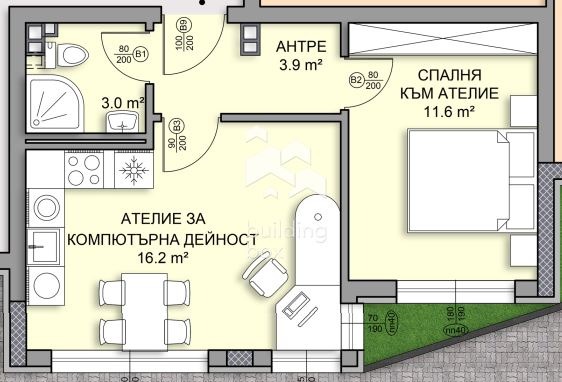 À venda  1 quarto Sofia , Darvenica , 56 m² | 55822657 - imagem [3]