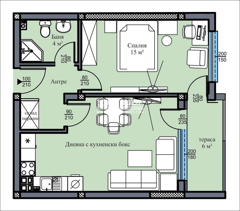 Na sprzedaż  1 sypialnia Plowdiw , Wastaniczeski , 65 mkw | 52750561 - obraz [3]