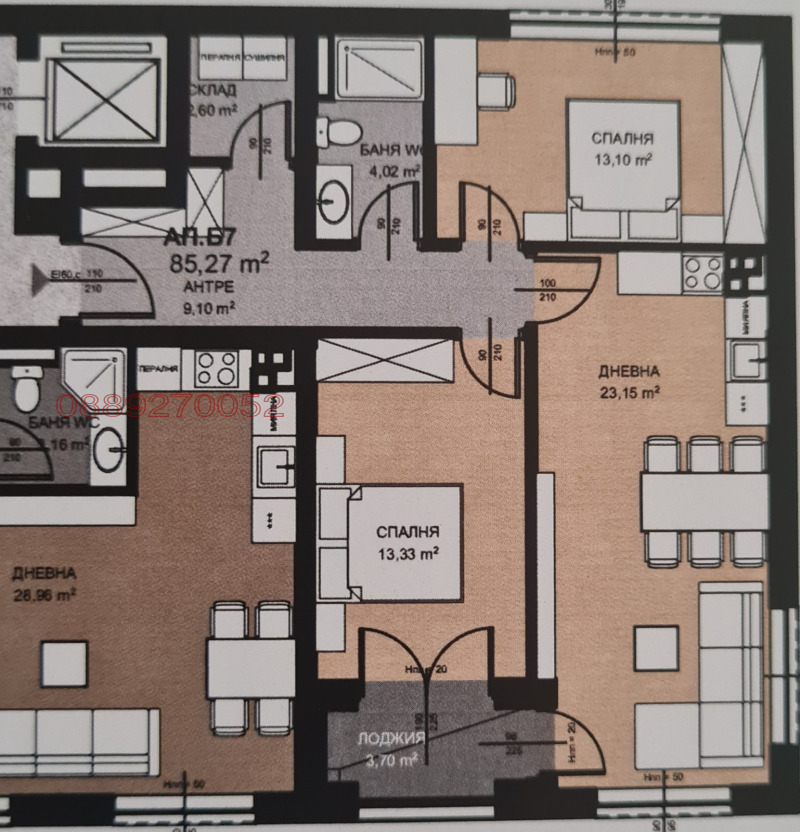 Продава  3-стаен област София , гр. Елин Пелин , 96 кв.м | 62079794 - изображение [2]