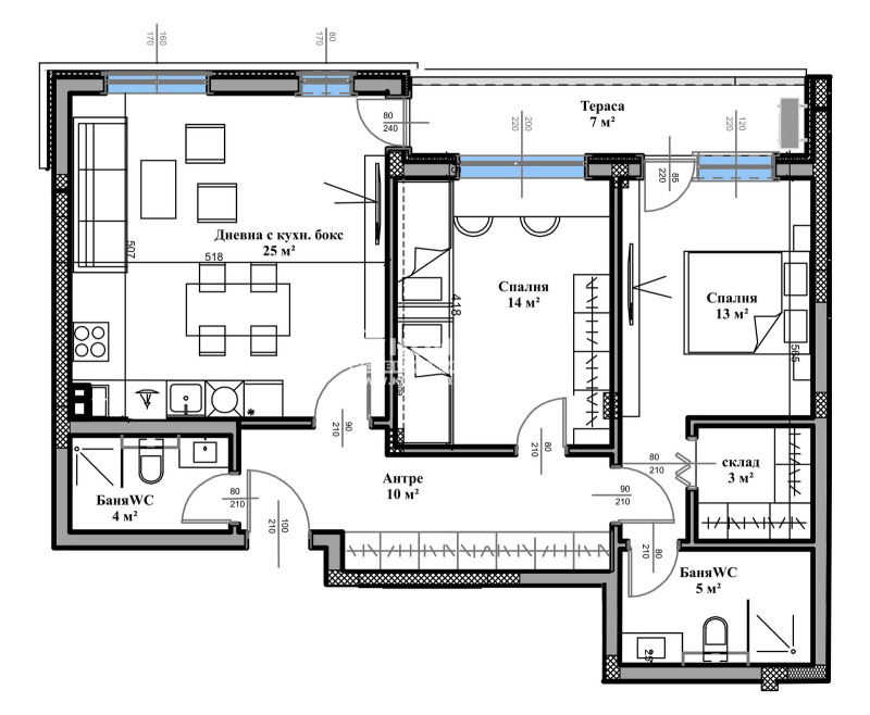 Eladó  2 hálószobás Plovdiv , Vastanicseski , 117 négyzetméter | 39806318 - kép [2]