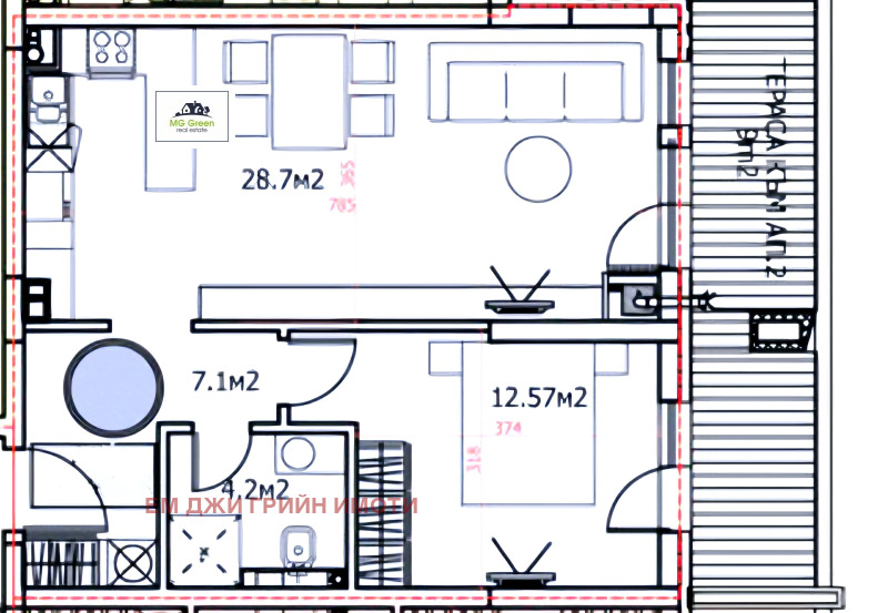 Na sprzedaż  1 sypialnia Sofia , Dragalewci , 76 mkw | 23697764