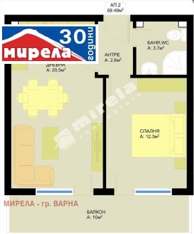 1 sypialnia Pobeda, Warna
