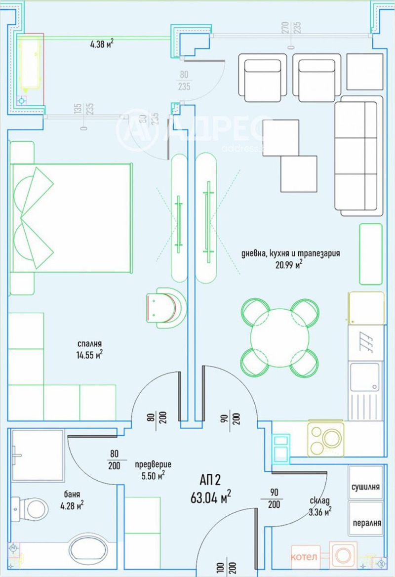 En venta  1 dormitorio Sofia , Malinova dolina , 76 metros cuadrados | 93084651 - imagen [3]