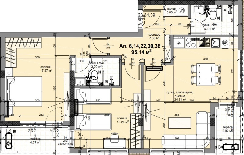 Продаја  2 спаваће собе Пловдив , Кјучук Париж , 112 м2 | 39611257