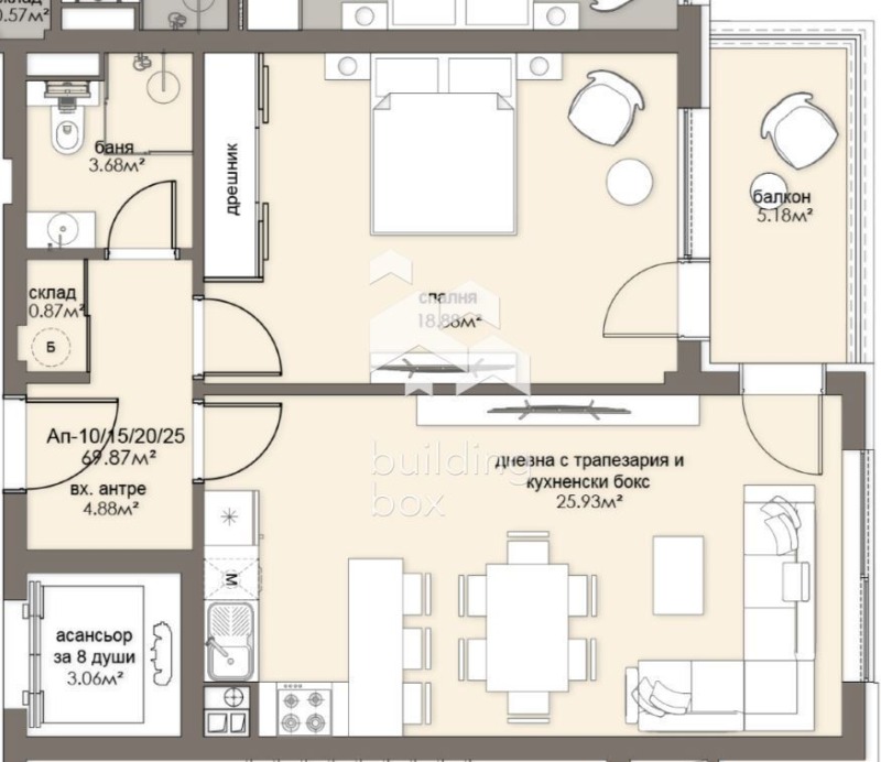 À vendre  1 chambre Sofia , Lyulin 5 , 80 m² | 97684609 - image [2]
