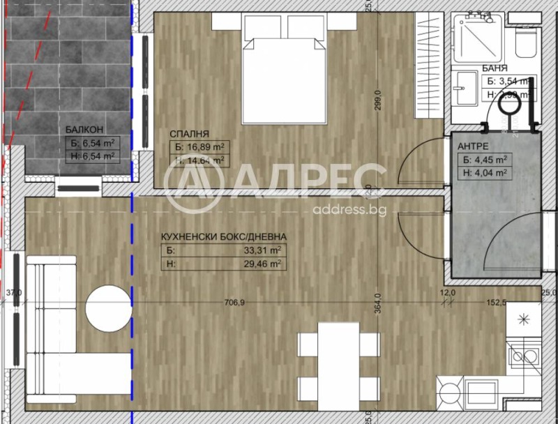 Продаја  1 спаваћа соба Софија , Врабница 2 , 72 м2 | 23361510 - слика [6]