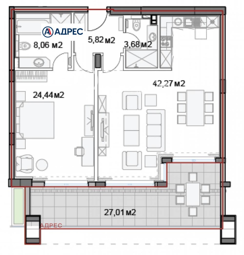 For Sale  1 bedroom Varna , k.k. Slanchev den , 151 sq.m | 60840125 - image [4]