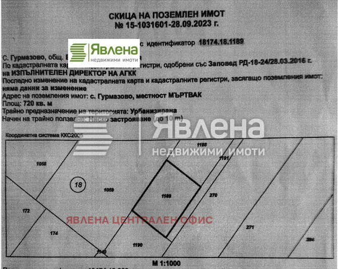 Продава ПАРЦЕЛ, с. Гурмазово, област София област, снимка 1 - Парцели - 49069172