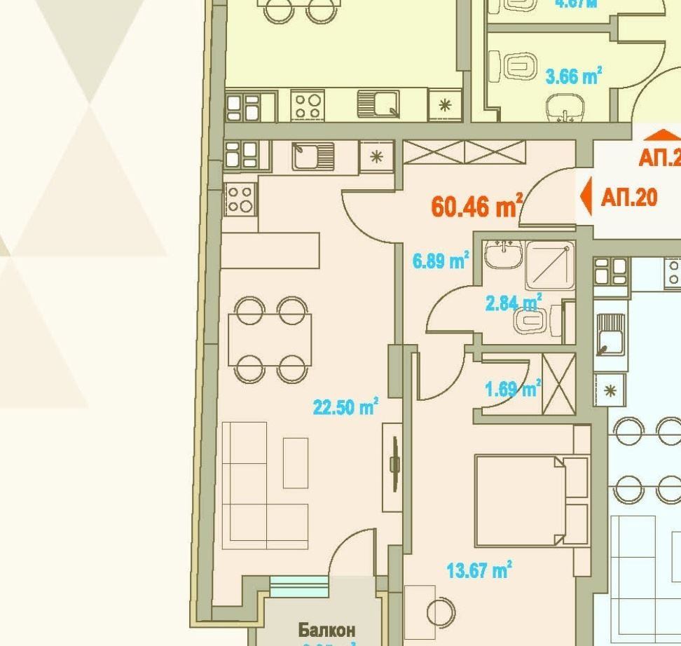Продава 2-СТАЕН, гр. София, Зона Б-19, снимка 2 - Апартаменти - 53643469