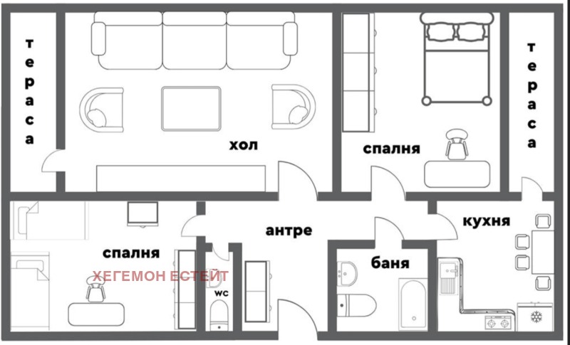 De vânzare  3 dormitoare Varna , VINS-Cierven ploștad , 100 mp | 94726852