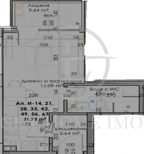Til salgs  Studio Plovdiv , Jusjen , 41 kvm | 17424496 - bilde [5]