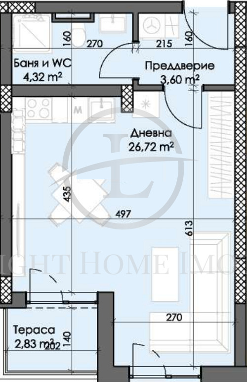 Myytävänä  Studio Plovdiv , Trakija , 54 neliömetriä | 20375923 - kuva [3]