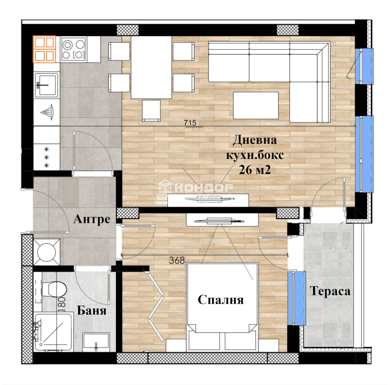 For Sale  1 bedroom Plovdiv , Vastanicheski , 69 sq.m | 56593278 - image [4]