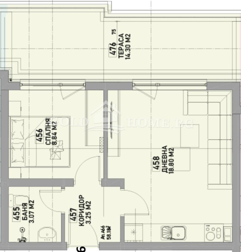 Продава 2-СТАЕН, гр. Пловдив, Южен, снимка 2 - Апартаменти - 52640359