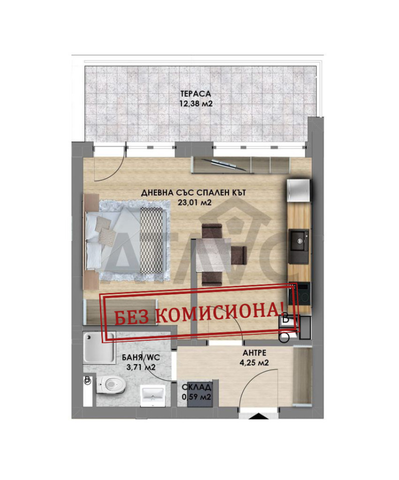 Продава 1-СТАЕН, гр. Пловдив, Христо Смирненски, снимка 1 - Aпартаменти - 49267958