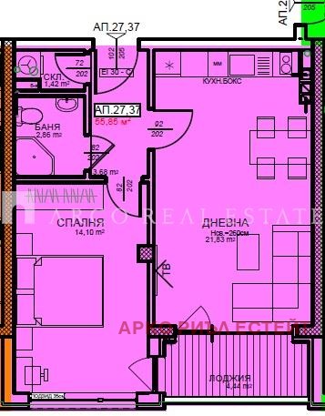 Myytävänä  1 makuuhuone Sofia , Tsentar , 67 neliömetriä | 88898688 - kuva [3]