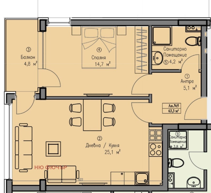 Продава 2-СТАЕН, гр. София, Бояна, снимка 1 - Aпартаменти - 49127106