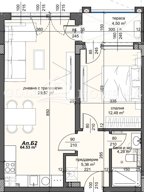 Til salg  1 soveværelse Plovdiv , Trakiya , 63 kvm | 60934097 - billede [5]