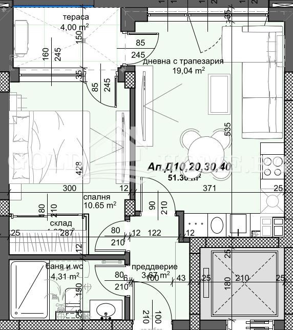 Til salg  1 soveværelse Plovdiv , Trakiya , 63 kvm | 60934097 - billede [2]