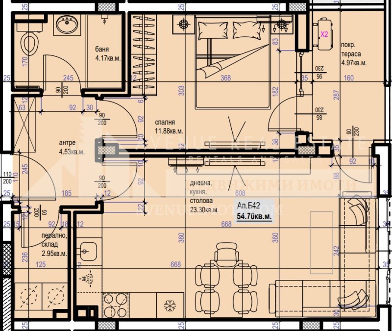 For Sale  1 bedroom Plovdiv , Yuzhen , 69 sq.m | 70983523 - image [2]