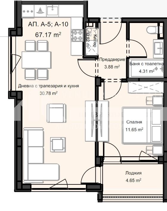 Eladó  1 hálószoba Plovdiv , Ostromila , 67 négyzetméter | 76132324 - kép [3]