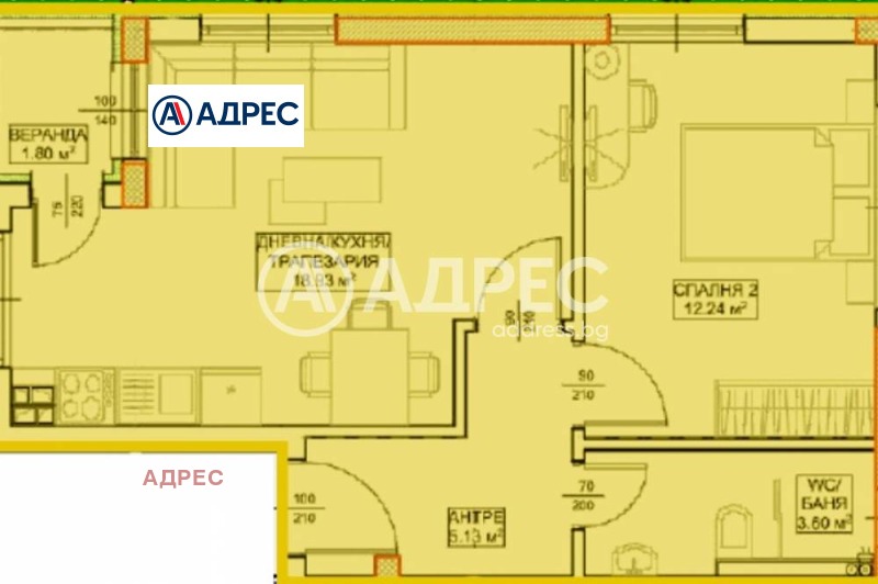 Προς πώληση  1 υπνοδωμάτιο Βαρνα , μ-τ Δολνα Τρακα , 66 τ.μ | 26017005 - εικόνα [4]