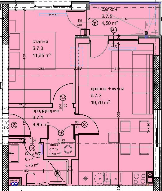 À venda  1 quarto Varna , Kaisieva gradina , 62 m² | 53176611 - imagem [2]