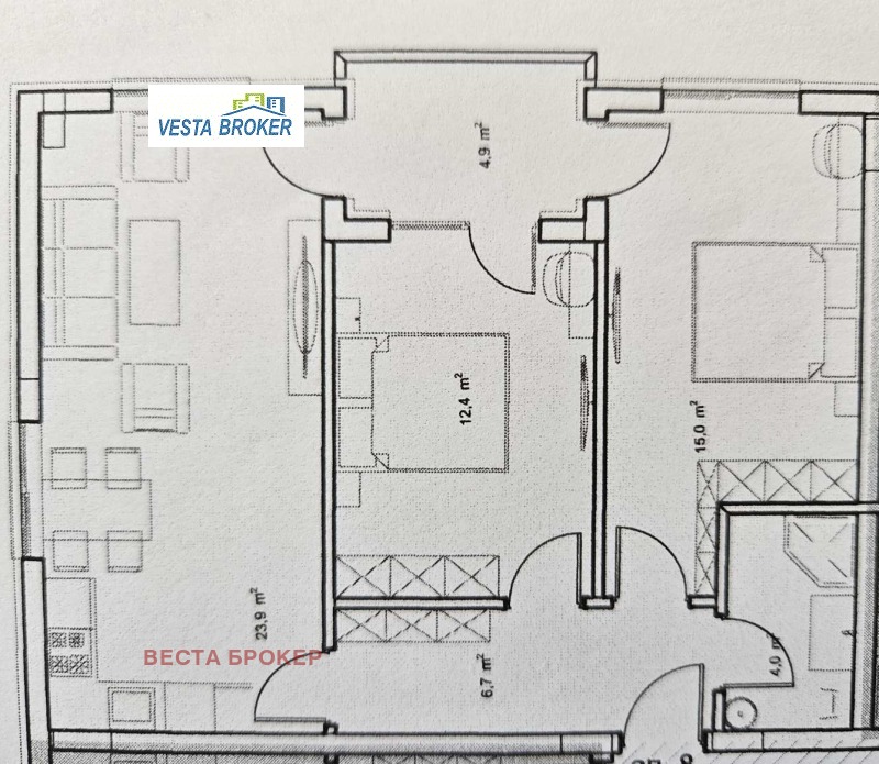 Продается  2 спальни Кърджали , Възрожденци , 92 кв.м | 91162814 - изображение [2]