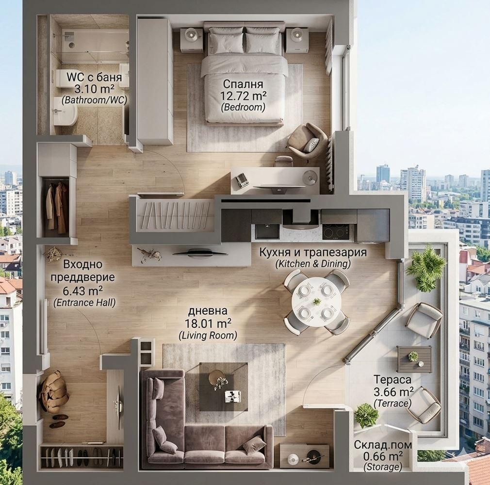Продава 2-СТАЕН, гр. София, Дружба 2, снимка 5 - Апартаменти - 54591284