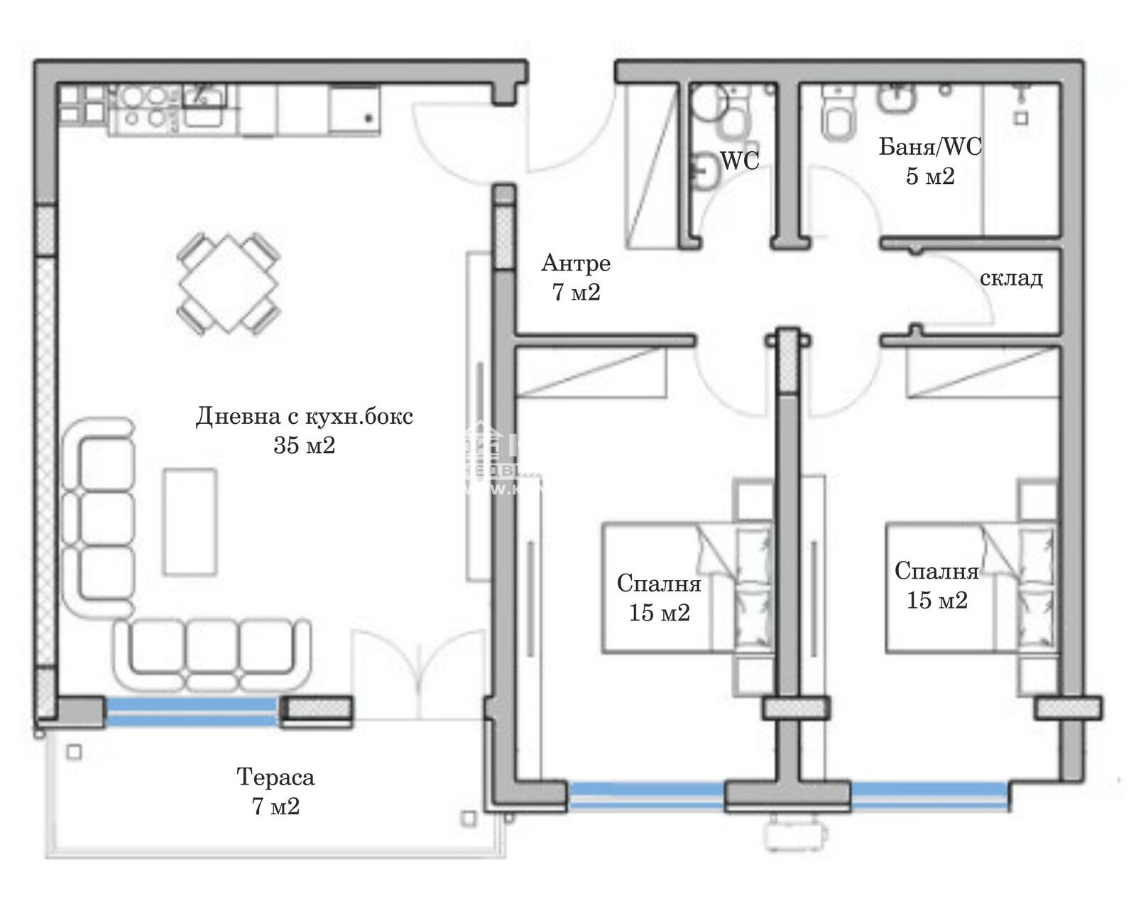 Продава 3-СТАЕН, гр. Пловдив, Младежки Хълм, снимка 5 - Апартаменти - 49956193