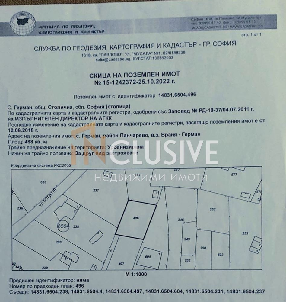 Продава ПАРЦЕЛ, гр. София, в.з.Врана - Герман