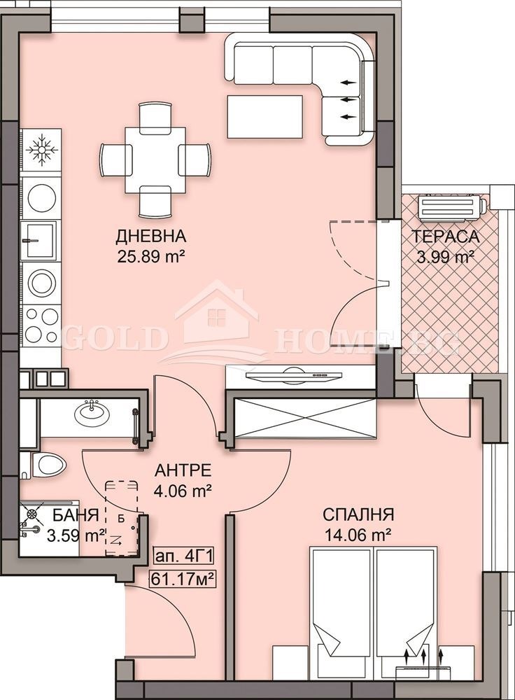 Satılık  1 yatak odası Plovdiv , Gagarin , 74 metrekare | 35486934 - görüntü [6]