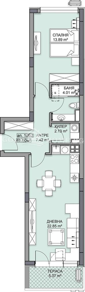 Satılık  1 yatak odası Plovdiv , Gagarin , 74 metrekare | 35486934 - görüntü [3]