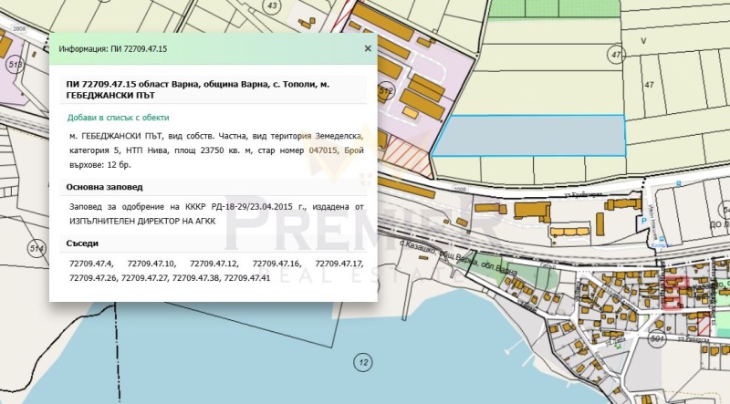 Продава ПАРЦЕЛ, гр. Варна, с. Тополи