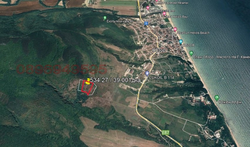 Продава ЗЕМЕДЕЛСКА ЗЕМЯ, гр. Обзор, област Бургас