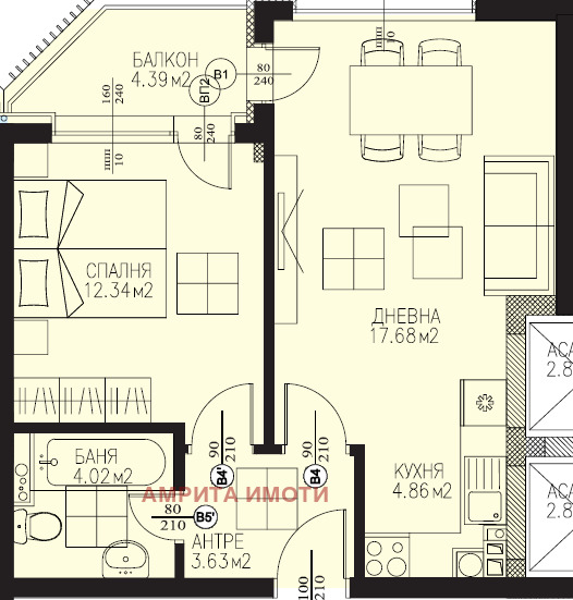 Продаја  1 спаваћа соба Софија , Драгалевци , 64 м2 | 16480885 - слика [6]