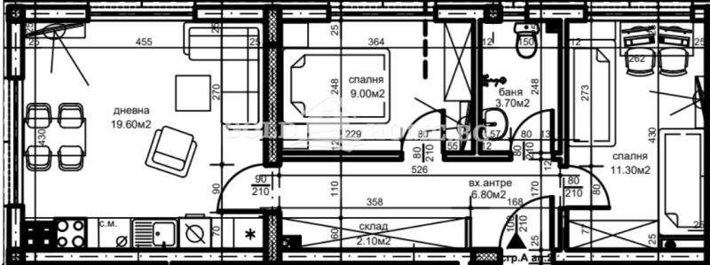 Продаја  2 спаваће собе Пловдив , Христо Смирненски , 73 м2 | 94577187 - слика [2]