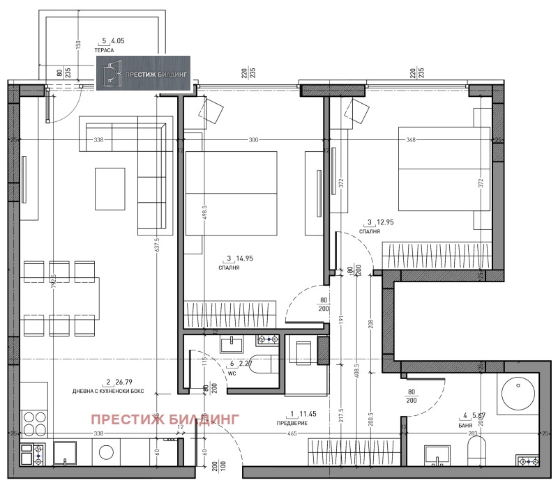 En venta  2 dormitorios Sofia , Malinova dolina , 107 metros cuadrados | 27016375 - imagen [3]
