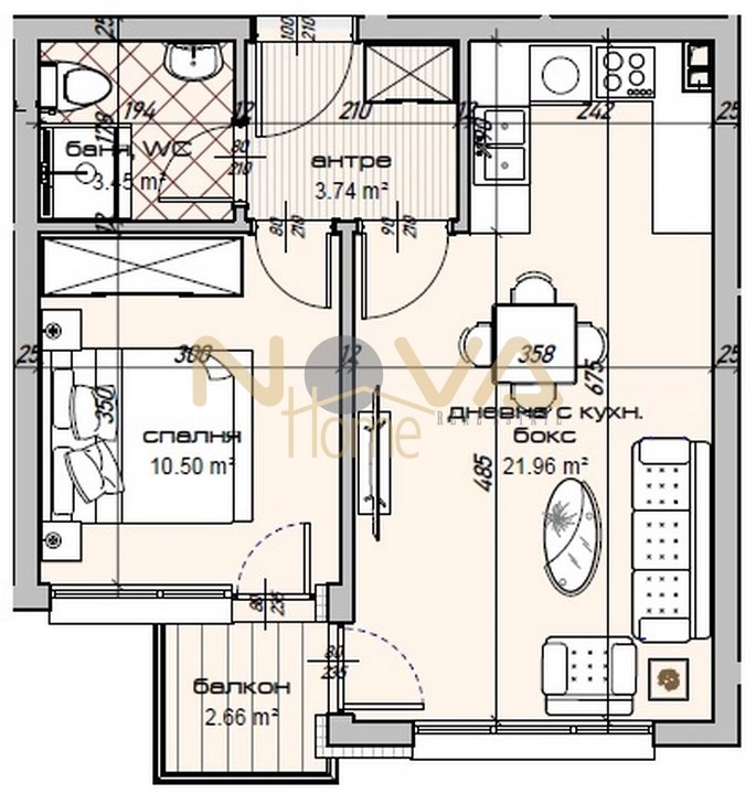 Продава 2-СТАЕН, гр. Варна, Изгрев, снимка 2 - Апартаменти - 54077614
