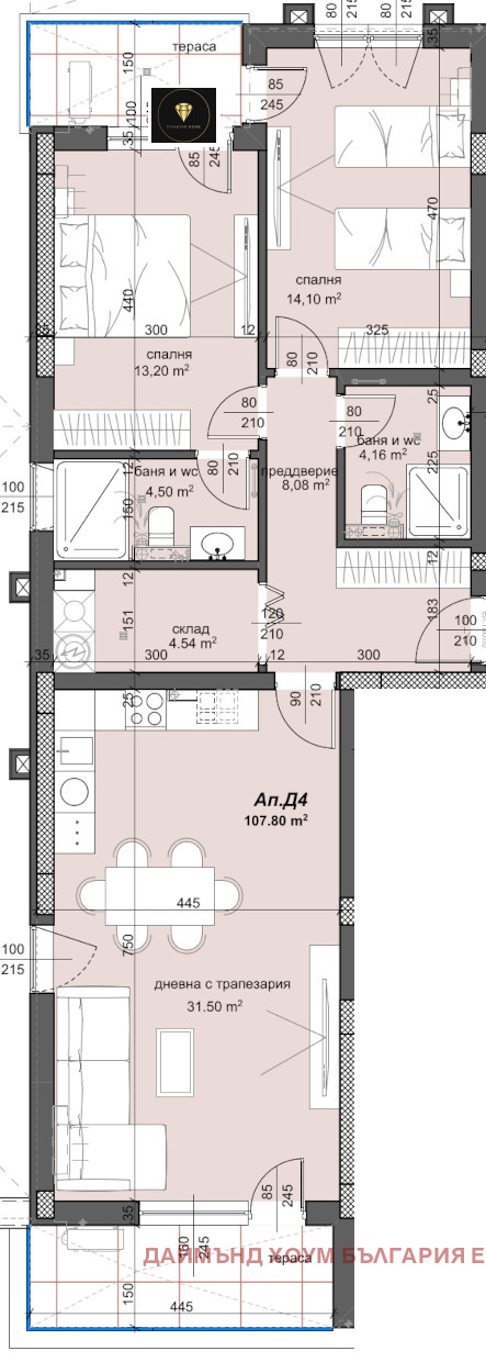 Satılık  2 yatak odası Plovdiv , Trakiya , 127 metrekare | 80542698 - görüntü [2]