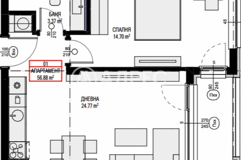 Zu verkaufen  1 Schlafzimmer Sofia , Owtscha kupel 2 , 67 qm | 57982638 - Bild [4]
