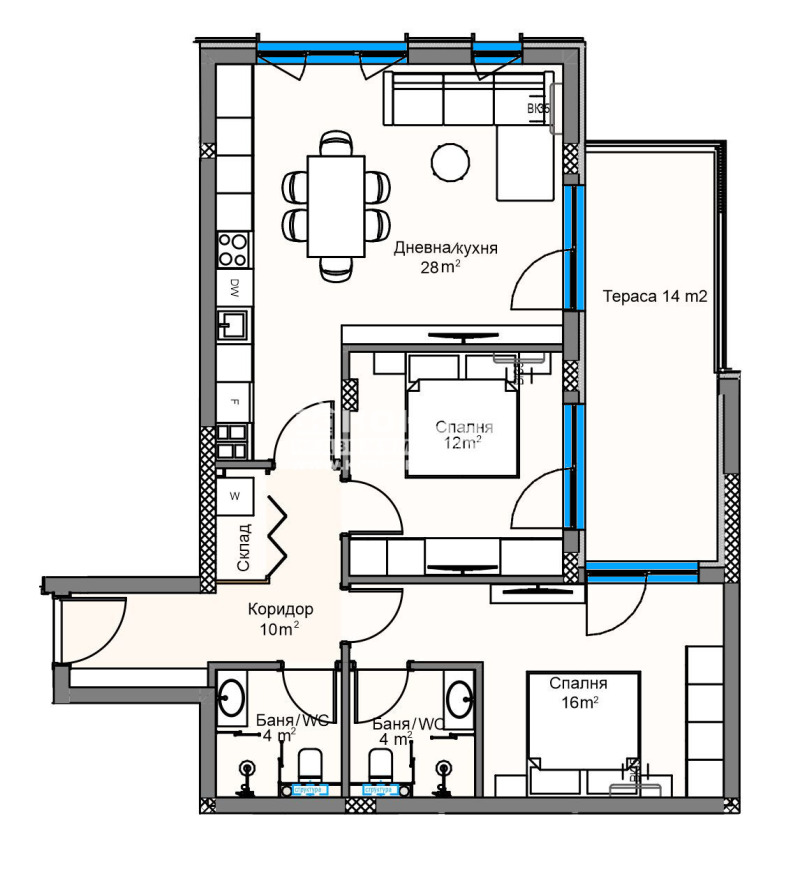 Zu verkaufen  2 Schlafzimmer Plowdiw , Karschijaka , 114 qm | 14268827