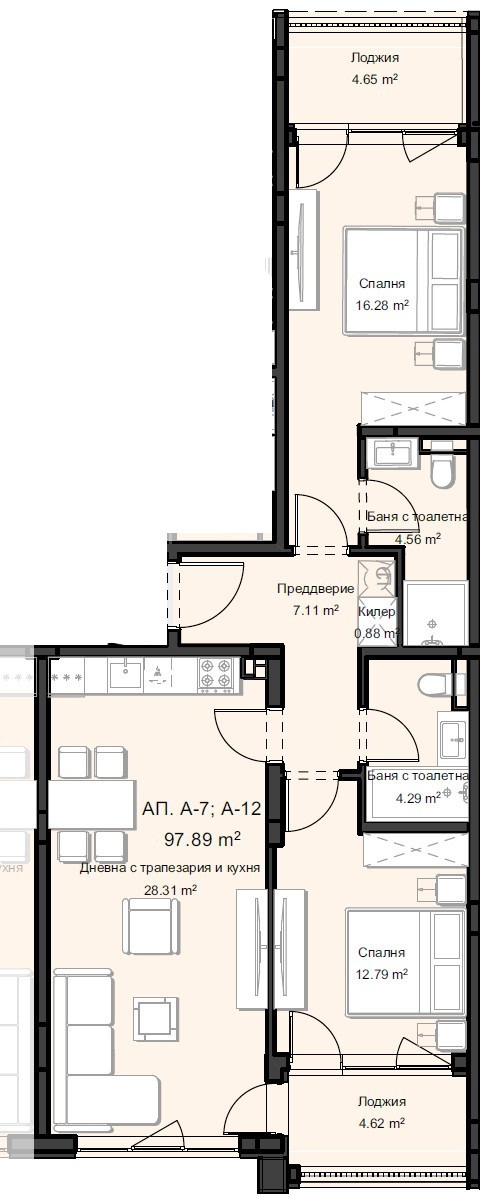 Продава 3-СТАЕН, гр. Пловдив, Остромила, снимка 2 - Апартаменти - 55392034
