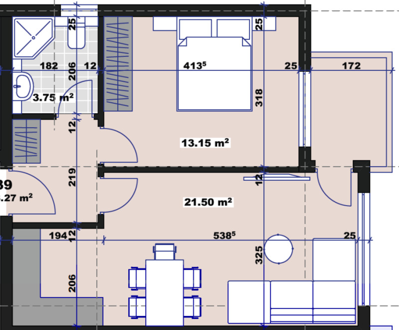 Na prodej  1 ložnice Stara Zagora , Tri čučura - sever , 62 m2 | 60666367 - obraz [3]