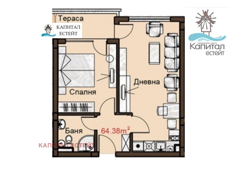 Til salgs  1 soverom region Burgas , Aheloj , 64 kvm | 66247611 - bilde [2]