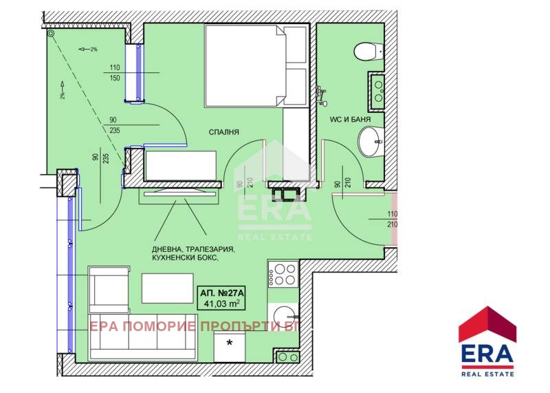En venta  1 dormitorio región Burgas , Pomorie , 51 metros cuadrados | 26769561 - imagen [3]