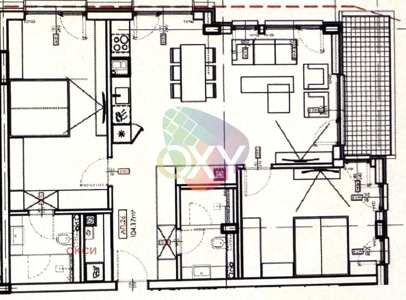 Myytävänä  2 makuuhuonetta Sofia , Krastova vada , 123 neliömetriä | 66563731