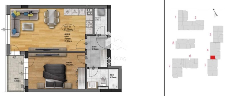 Продава  2-стаен град Пловдив , Остромила , 73 кв.м | 36031871 - изображение [6]