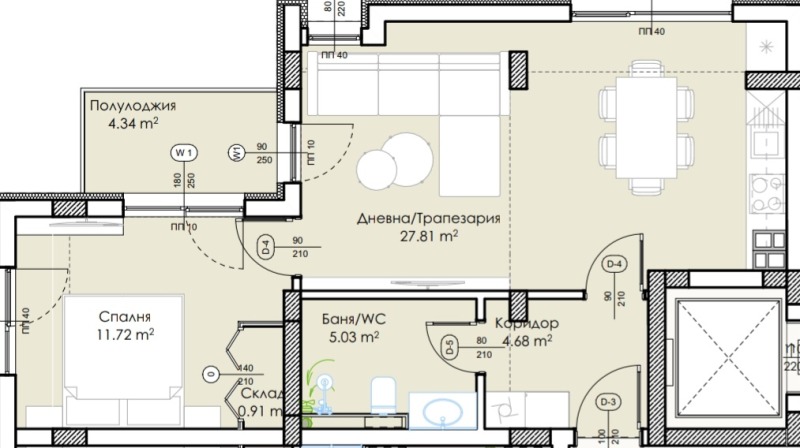Zu verkaufen  1 Schlafzimmer Plowdiw , Mladeschki Halm , 74 qm | 37392031 - Bild [2]