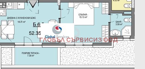 Na prodej  1 ložnice Sofia , Vitoša , 63 m2 | 69268371